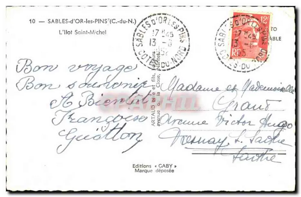 L'Îlot Saint-Michel — Sables-d'Olonne — Edizioni GABY, n°10 - Verso