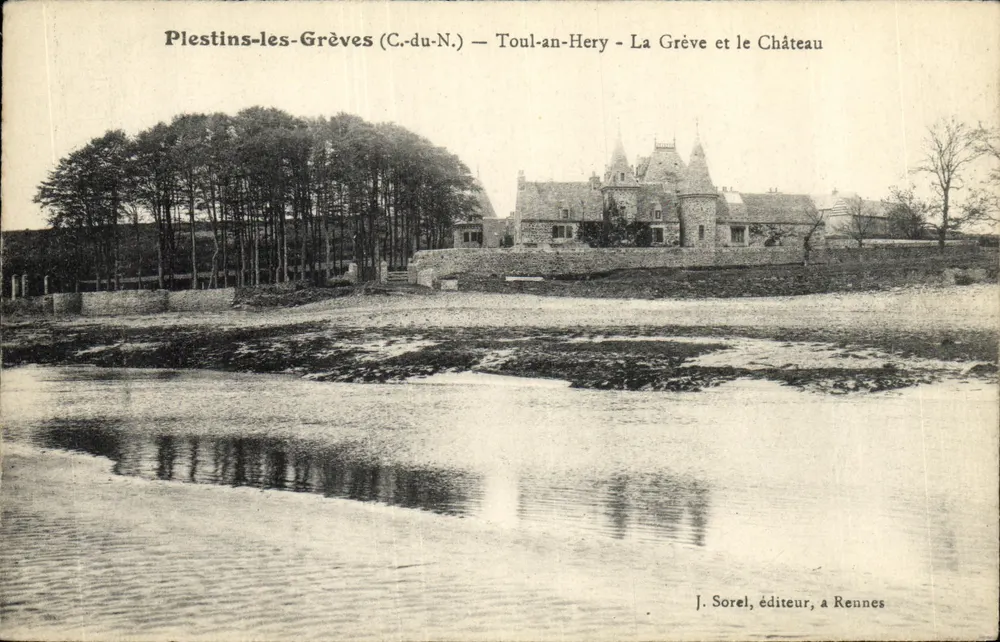 Plestins-les-Grèves (C.-du-N.) — Toul-an-Hery — Die Strände und das Schloss — J. Sorel, Verlag, in Rennes - Vorderseite