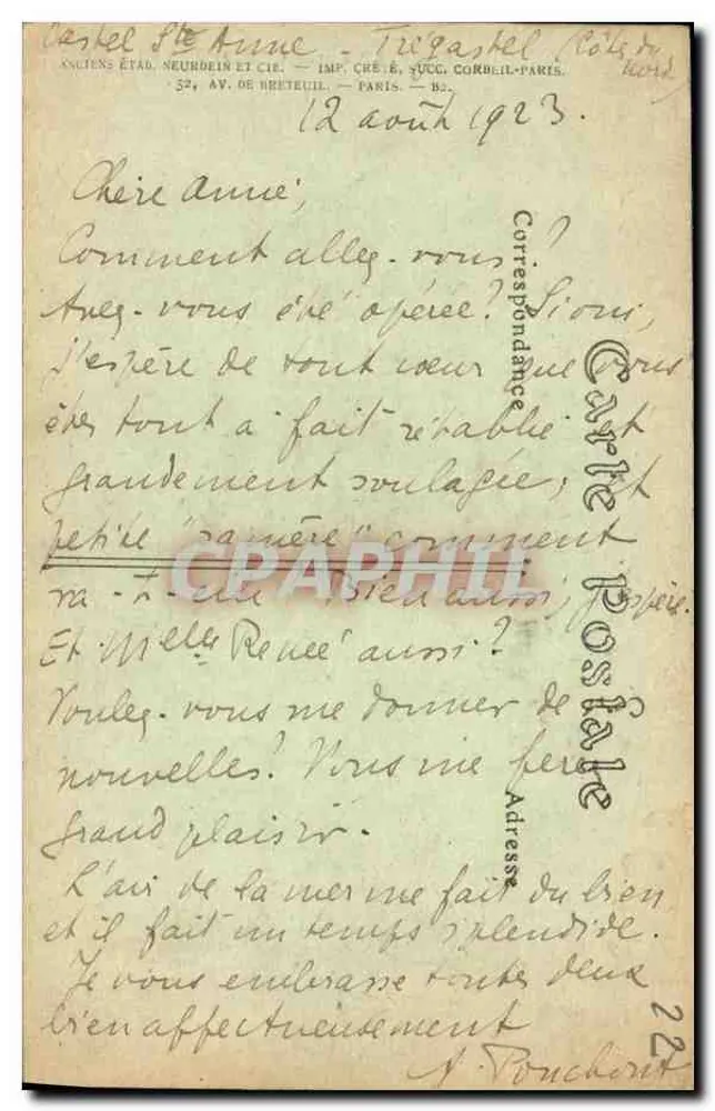 La Clarte (C.-du-N.) — A Capela, o Léteau Bénitier - Verso