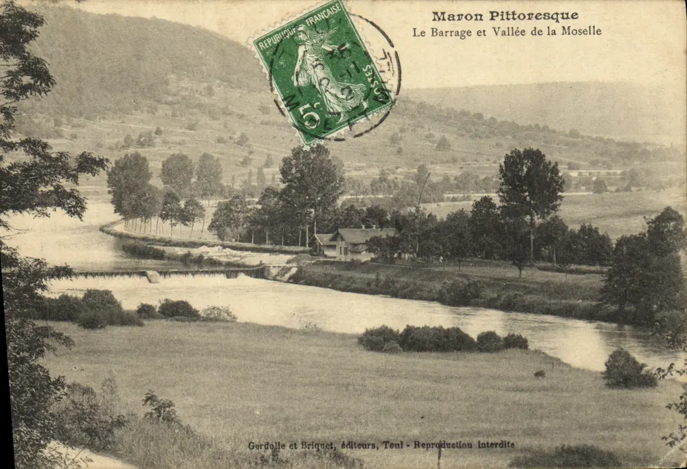 Maron pittoresk — Der Staudamm und die Mosel-Tal — Gorgolle und Briquet, Verlage, Toul - Vorderseite