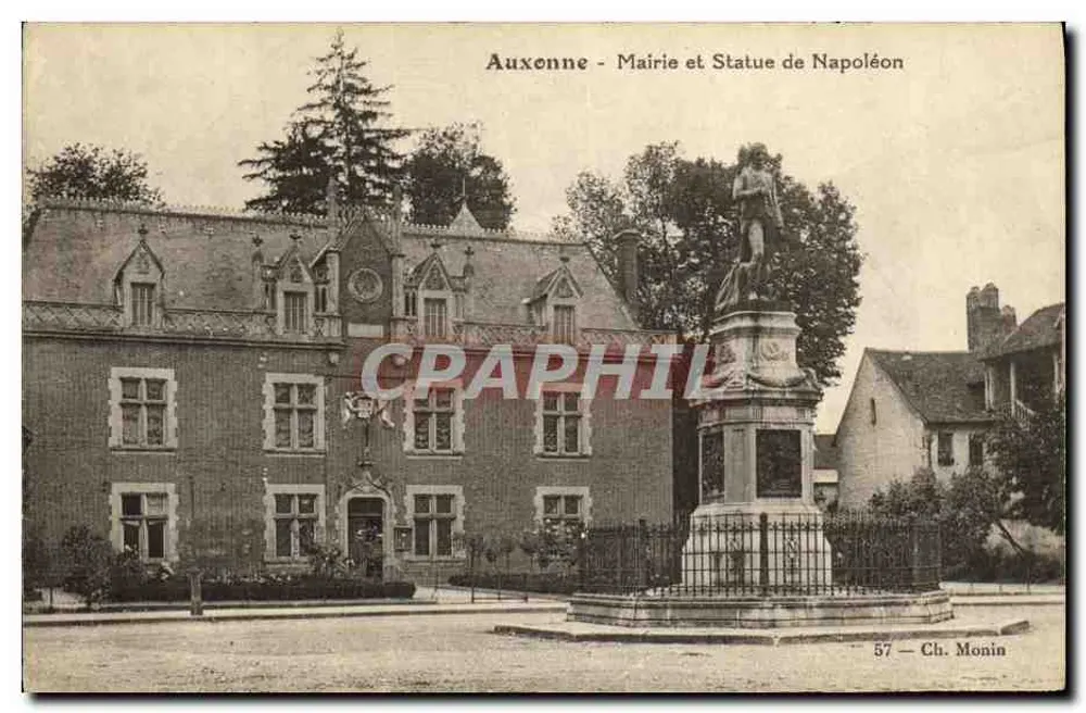 Auxonne - Rathaus und Statue Napoleons — Ch. Monin, n° 57 - Vorderseite