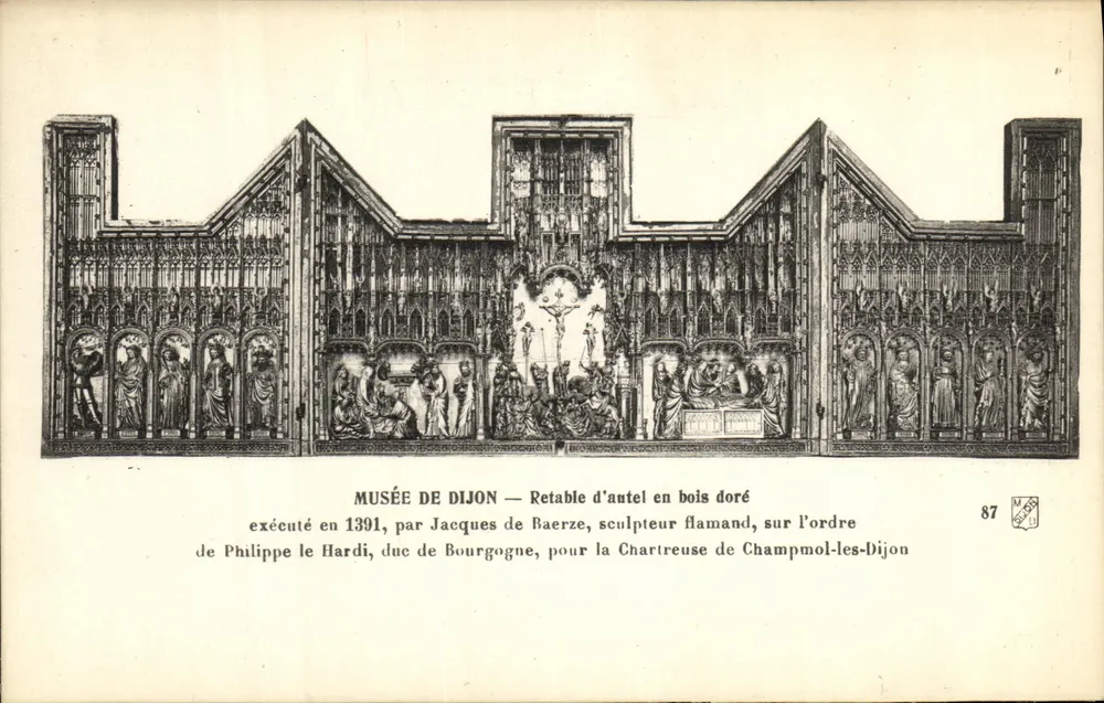 Museu de Dijon — Retábulo de altar em madeira dourada — n°87 - Frente