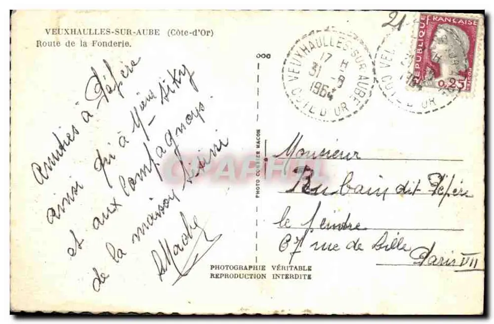 Route de la Fonderie — Veuxhaulles-sur-Aube (Côte-d'Or) — Ciry - Rückseite