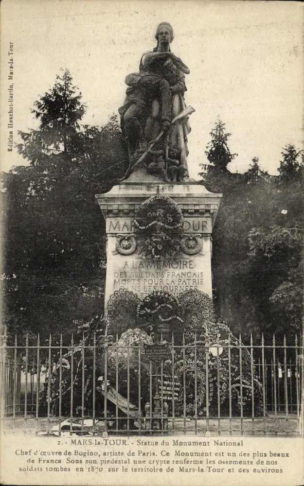 Monumento Nacional em Mars-la-Tour — Estátua de Bogino — Edição Hensch-Berlim - Frente