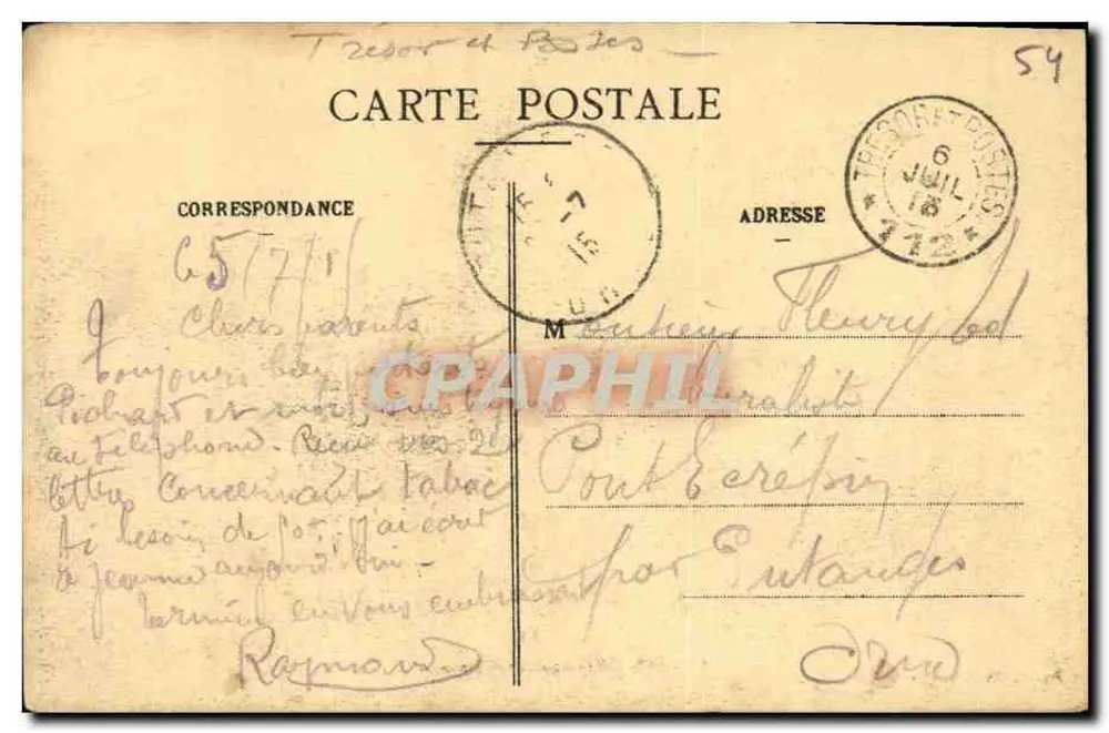 Nomeny - Rue Fourrier-d'Hincourt — Die Märtyrerstädte — Imprimerie Réunira de Nancy - Rückseite