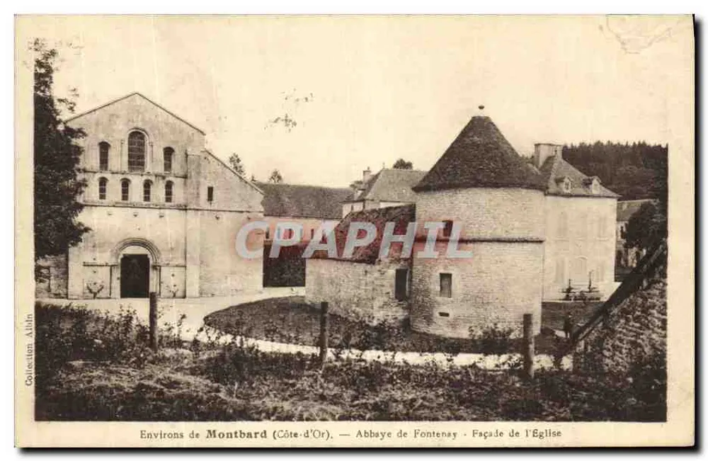 Umgebung von Montbard (Côte-d'Or) — Abtei Fontenay — Fassade der Kirche — Sammlung Albin - Vorderseite