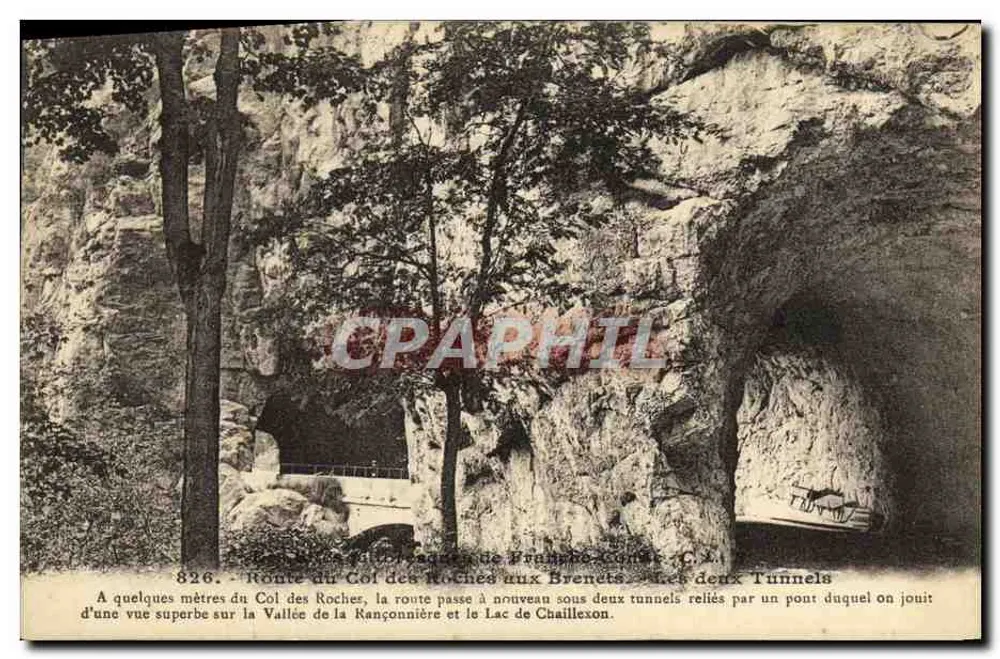 Route du Col des Roches aux Brenets — Die beiden Tunnel — Künstlerische Phototypie von YZst C. Lardier, Bézanos - Vorderseite