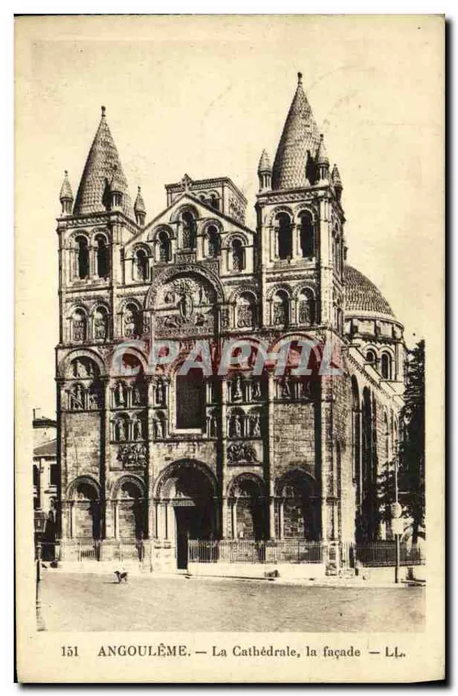 Angoulême — A Catedral, a fachada — L.L. — n° 151 - Frente