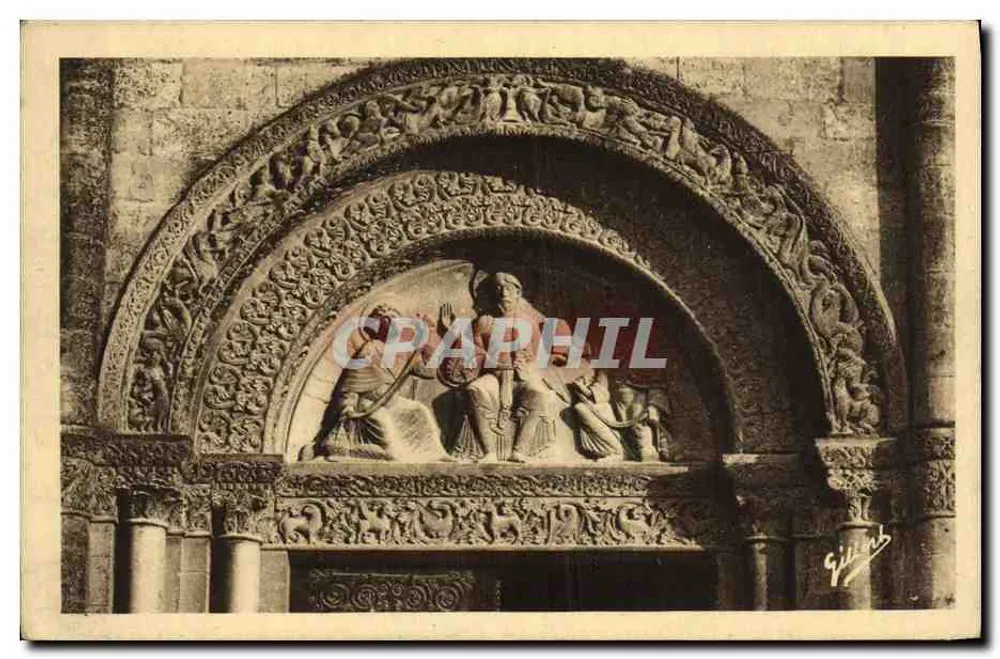Angoulême — Kathedrale Saint-Pierre, Portal des 12. Jahrhunderts — Édition A. Gilbert - Vorderseite