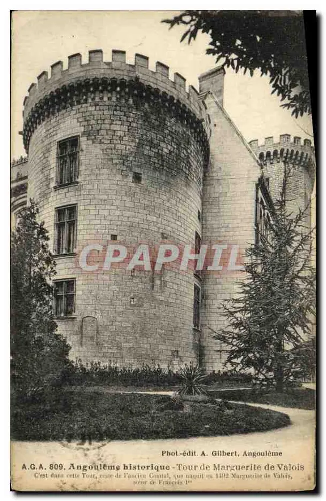 Turm der Marguerite de Valois — Historisches Angoulême — Phot-Edit. A. Gilbert, Angoulême, Nr. 809 - Vorderseite