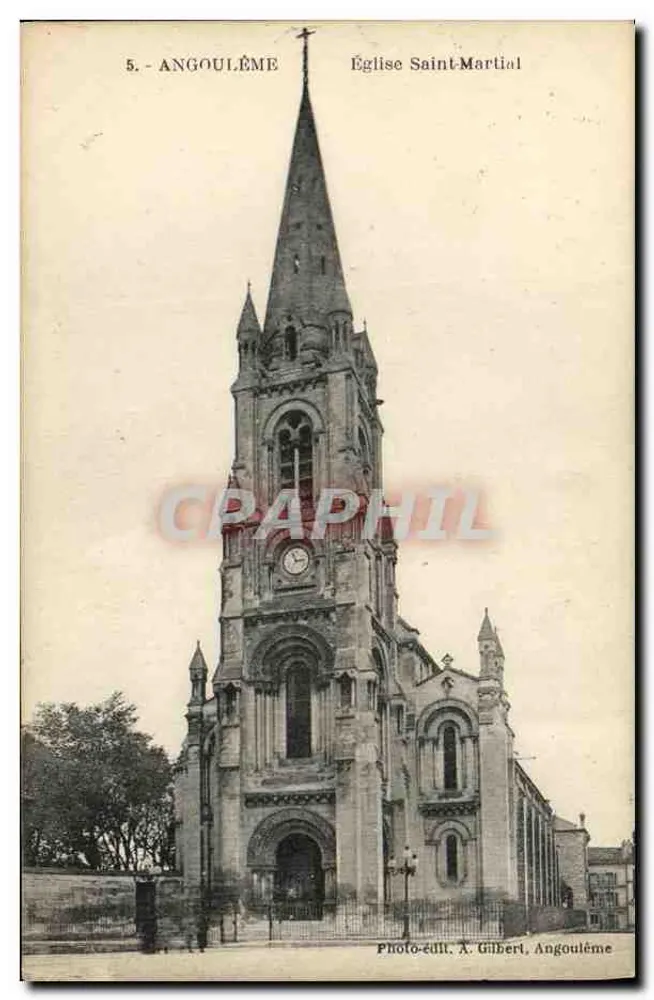 Angoulême — Igreja de São Martial — Foto-edição A. Gilbert, Angoulême - Frente