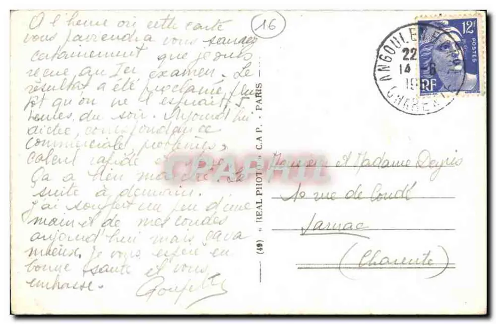 Angoulême — Visão Geral da Catedral — LL. n°149 - Verso