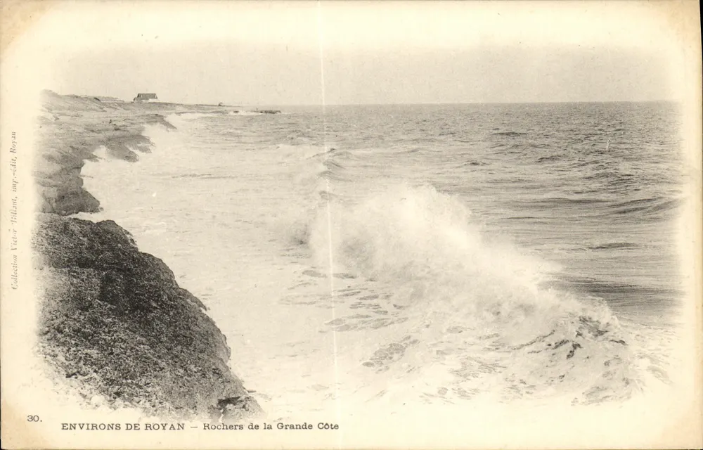 Um Royan — Felsen der Grande Côte — Sammlung Victor Billian, Druck von Atta Royan, Nr. 30 - Vorderseite