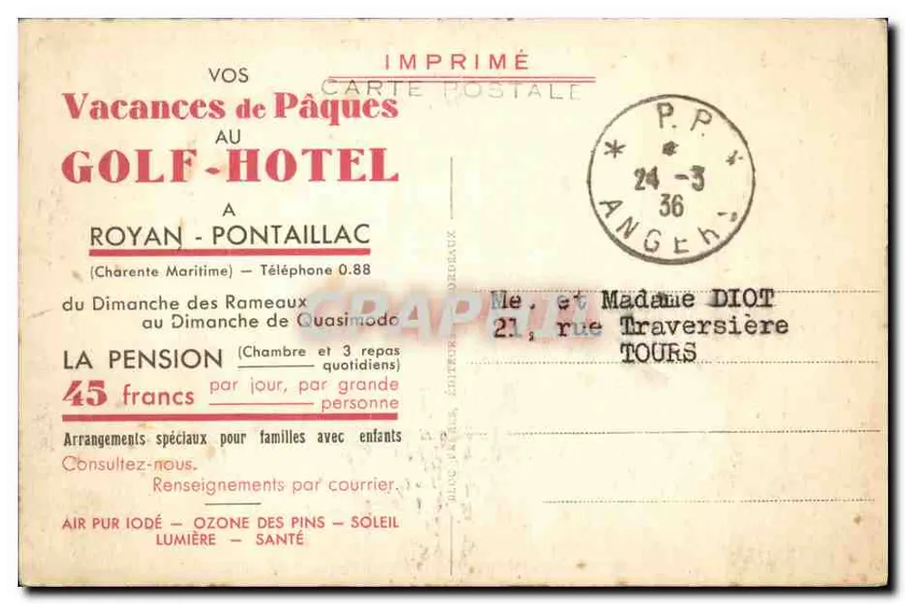 Royan-Pontaillac (Côte d'Argent) — Het Golfhotel - Achterkant