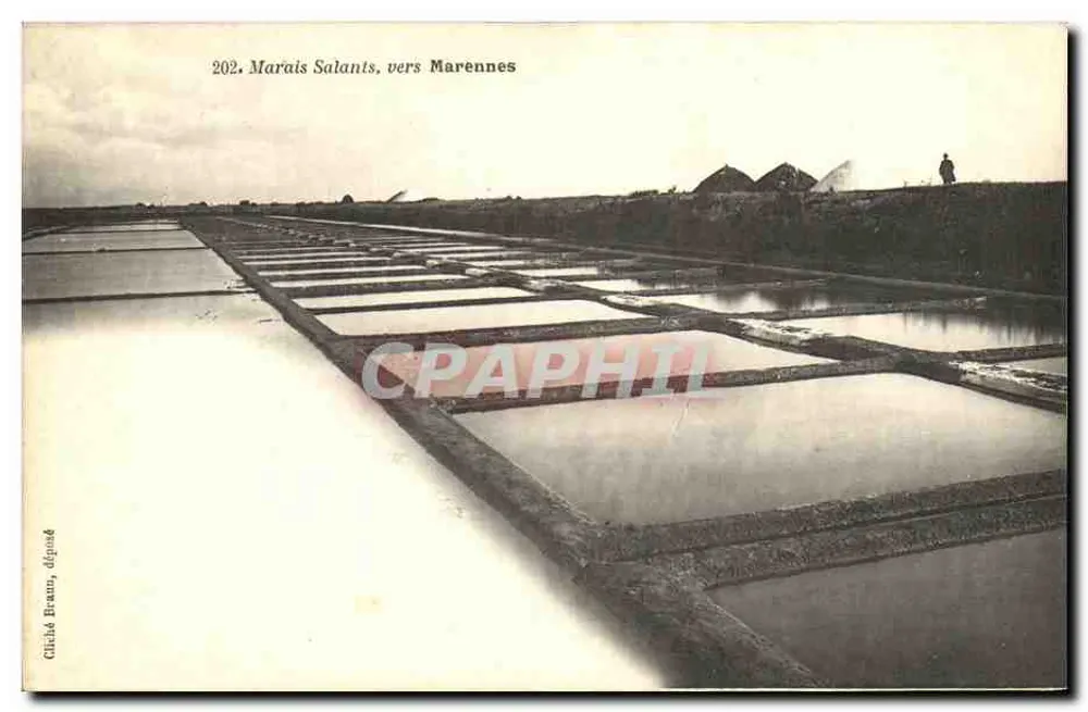 Marais Salants, w pobliżu Marennnes — seria 202 — Cliché Braun zarejestrowany - Awers