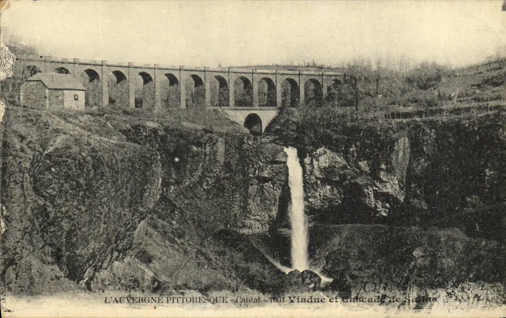 L'Auvergne pittoresque - Cantal - Viaduto e Cachoeira de Sallas - Frente