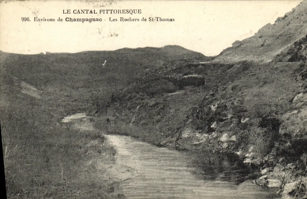 Die Felsen von St-Thomas — Umgebung von Champagnac — Das pittoreske Cantal, Nr. 996 - Vorderseite
