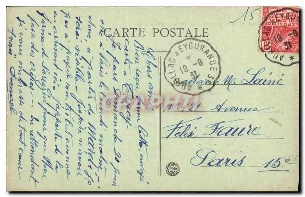 Die Felsen von St-Thomas — Umgebung von Champagnac — Das pittoreske Cantal, Nr. 996 - Rückseite