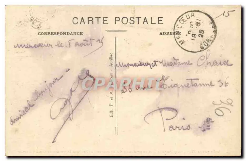 Chaudesaigues — Vista Geral — Ed. P. et A. Aurillac - Verso