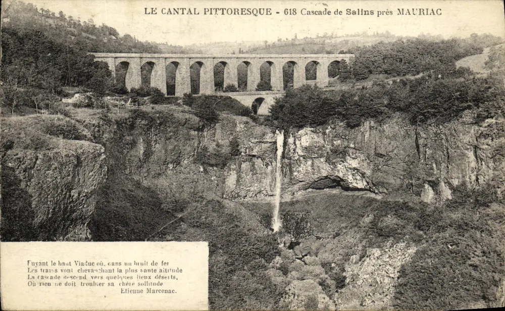 Pittoreskes Cantal — Wasserfall von Salins bei Mauriac — Verlag: Étienne Marcenac, Nr. 618 - Vorderseite