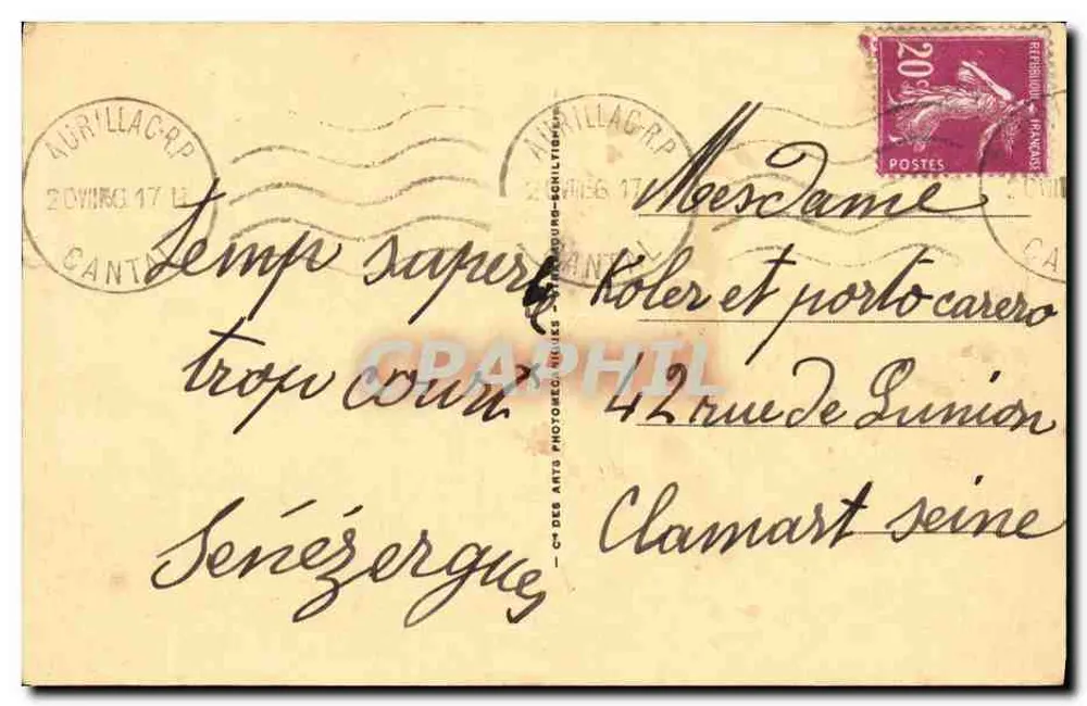 Aurillac — O Palácio de Justiça — LL. n°19 - Verso