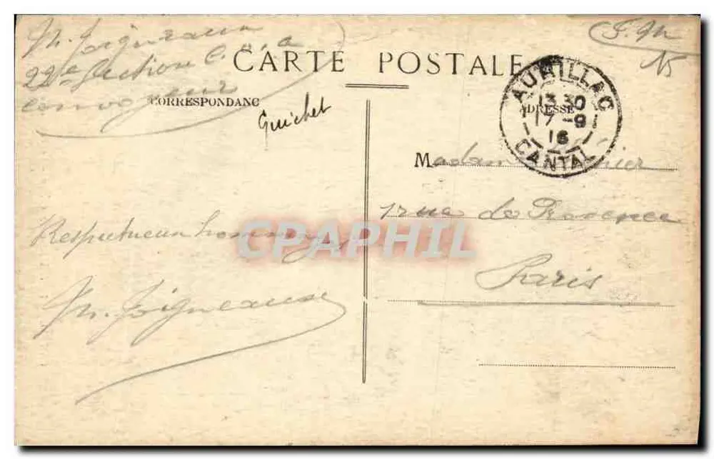 O Passo da Cère — Vic-sur-Cère, Cantal — German Malroux, lib.-édit., Aurillac - Verso