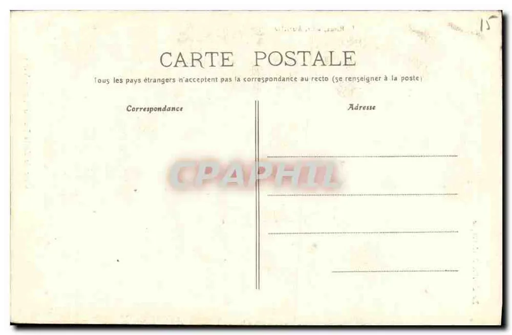 Cascada de la Roucôle, cerca de Vic-sur-Cère — El Cantal Pittoresco — editor: P. L. Auriol - Reverso