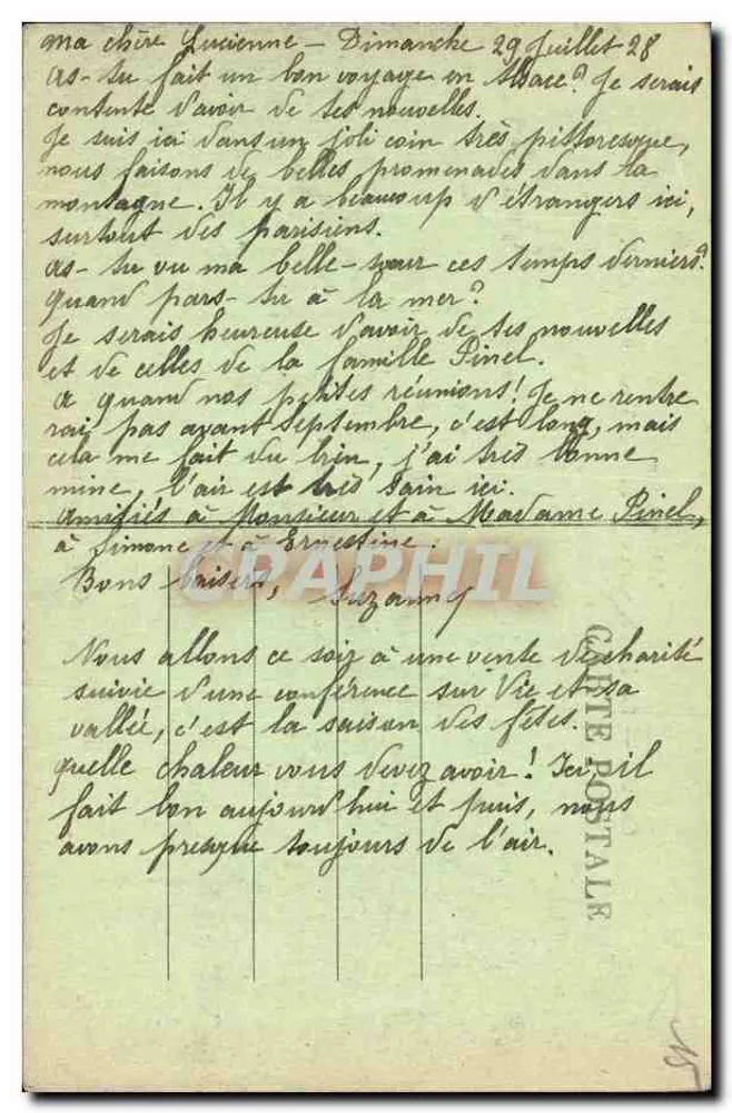 Die Ufer der Cère bei Vic-sur-Cère — Auvergne, Cantal — Nr. 22 — Verlag: L'Auvergne - Rückseite