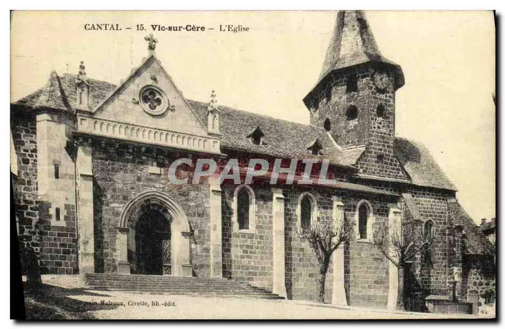 Cantal - 15. Vic-sur-Cère - L'Église — éditeur Givette, lib. -édit. - Recto
