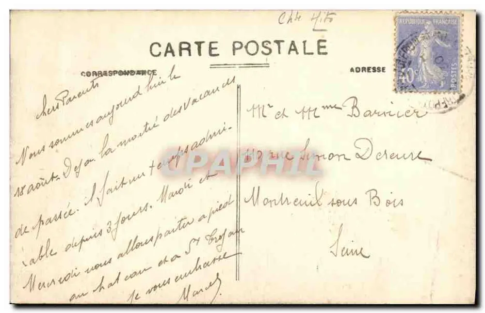 Eiland d'Aix - Falaise van Liédot — L.C. n°16 - Achterkant