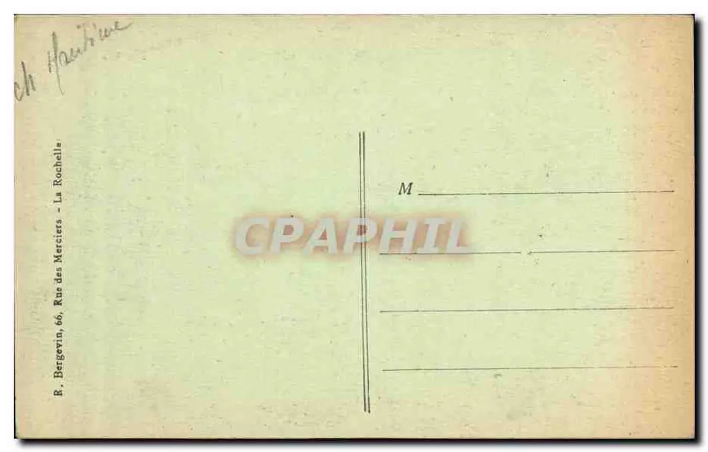 Saint-Georges-de-Didonne, perto de Vallières — vista de falésias e praia — editor R. Bergevin, n° 4706 - Verso