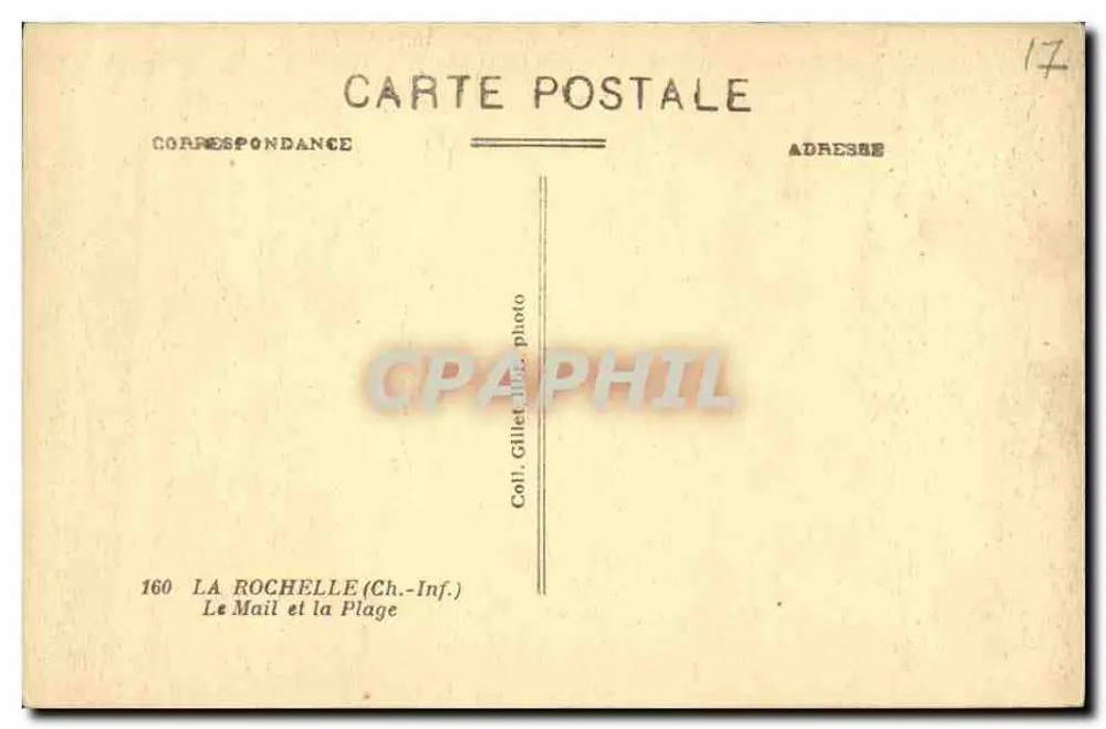 La Rochelle — Het Mail en de Strand — Coll. Gillet, foto - Achterkant