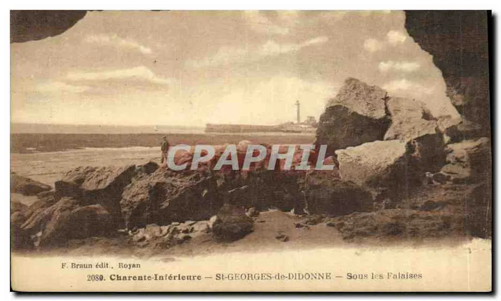 St-Georges-de-Didonne — Sob as Falésias — F. Braun editor, Royan, n°2089 - Frente