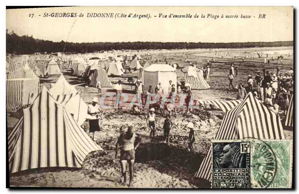 St-Georges-de-Diddonne (Côte d'Argent) — Allgemeiner Blick auf den Strand bei Ebbe — BR - Vorderseite