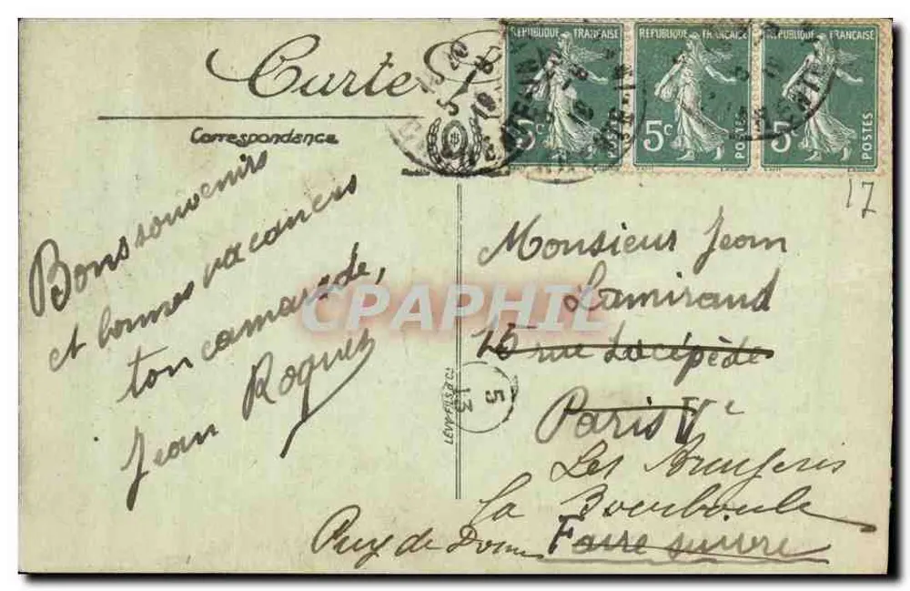 Le Bureau-Saint-Palais — Les Pierrières — N. G. - Verso