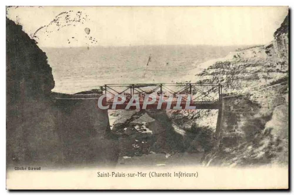 Saint-Palais-sur-Mer (Charente Inférieure) — ponte metálica sobre falésias — Cliché Giraud - Frente