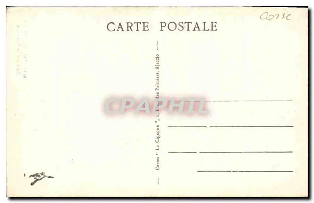 Die Straße nach Porto-Mer — Korsika — Verlag: Fils des Palmières, Ajaccio, Nr. 2499 - Rückseite