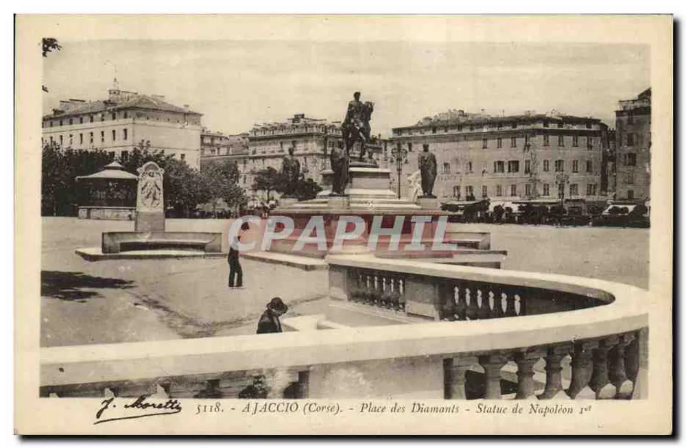 Ajaccio (Korsika) - Place des Diamants - Statue Napoleons I. — J. Moretti, n° 5118 - Vorderseite
