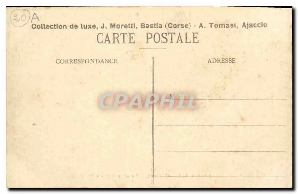 Ajaccio (Córsega) — Estátua de Napoleão I — J. Moretti, n° 171 - Verso