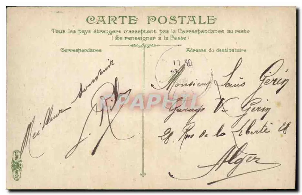 Ajaccio — Vista geral — Editor L. Lévy, n° 398 - Verso