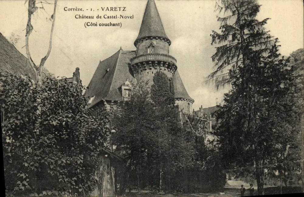 Varetz - Castelo de Castel-Novel (Lado oeste) — Corrèze, editor não identificado, n° de série 1 - Frente
