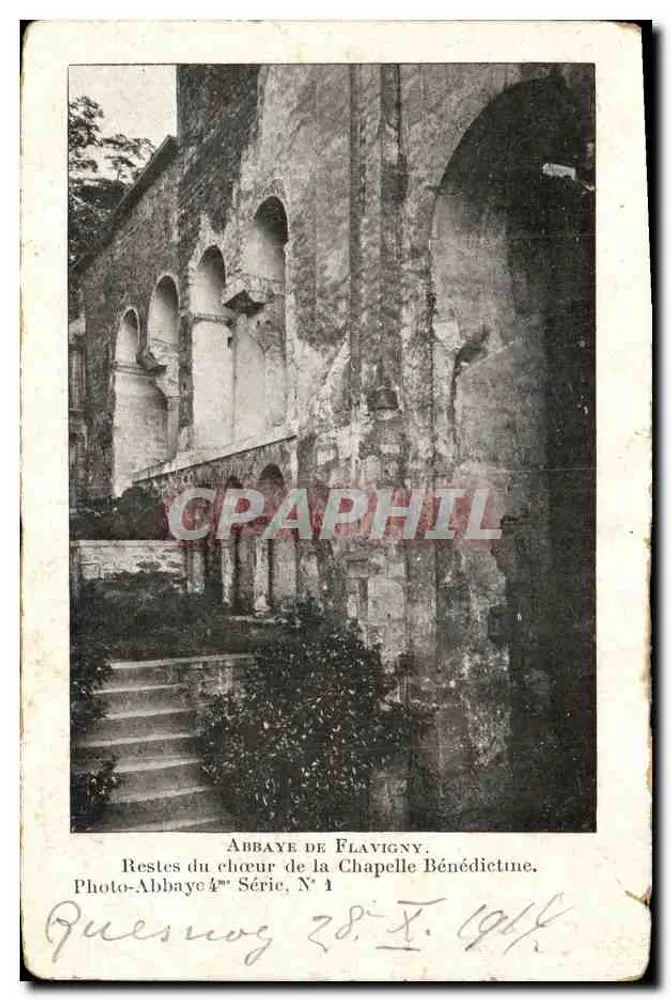 Abtei Flavigny — Reste des Chors der Benediktinerkapelle — Antike Ansichtskarte Photo-Abbaye 4. Serie, N° 1 - Vorderseite