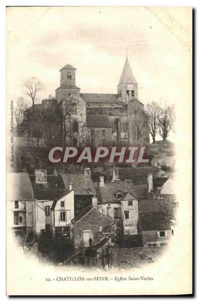 Chatillon-sur-Seine — Igreja de São Vorles — H. Bognéna, editora Chatillon-sur-Seine, n°12 - Frente