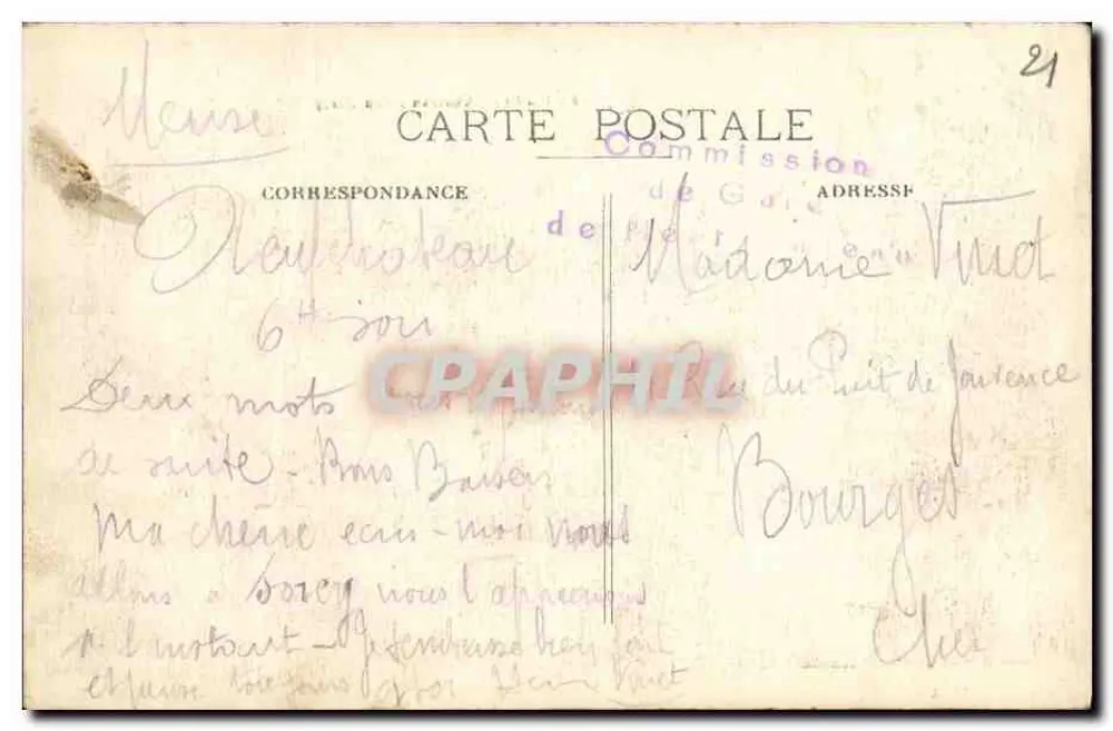 Dijon — Castelo de Água Darcy — editor R. G. n° 98 - Verso