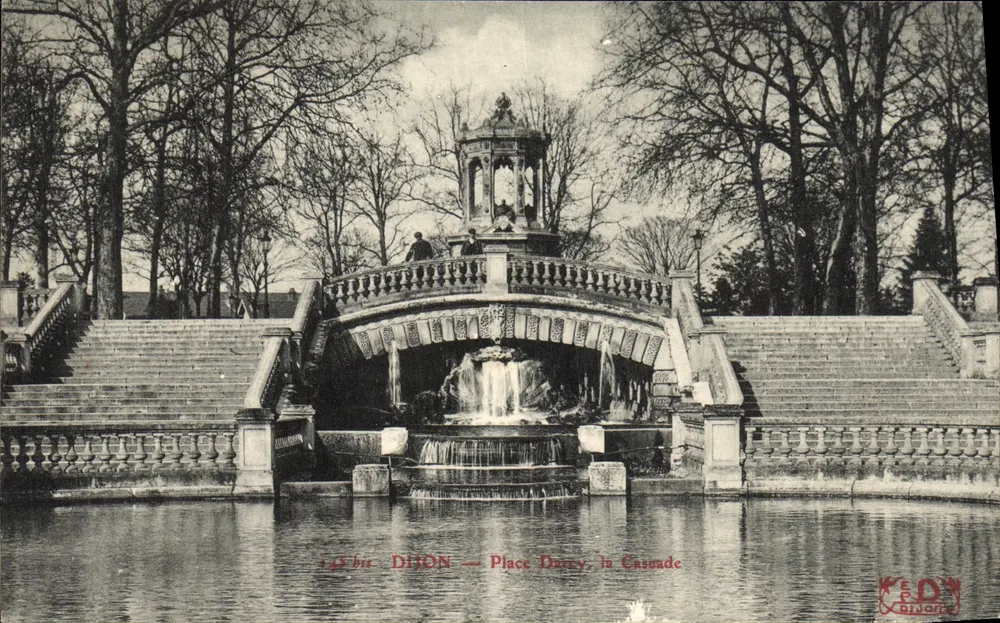 Dijon — Praça Darcy, a Cascata — editor Carton - Frente