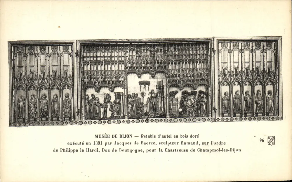 Museu de Dijon — Retábulo de altar em madeira dourada — Jacques de Baerze - Frente