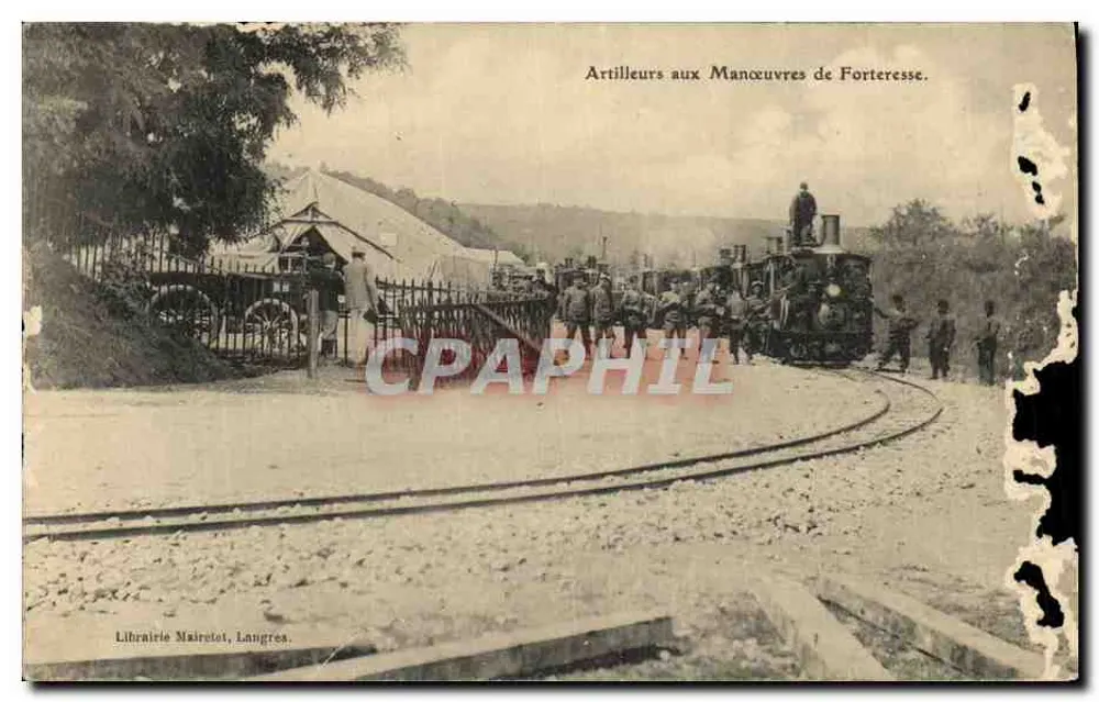 Artilleristen bei Festungsmanövern — Librairie Mairatot, Langres - Vorderseite