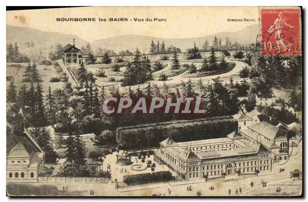 Bourbonne-les-Bains - Vista do Parque — Grosjean Barret, editor - Frente