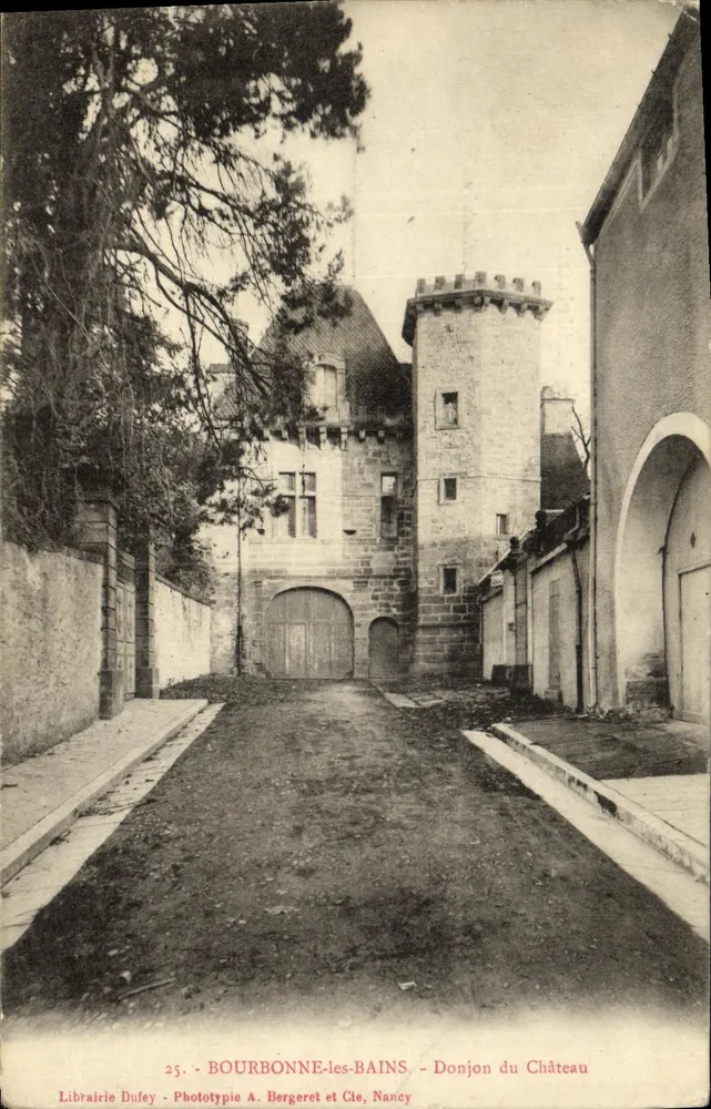 Bourbonne-les-Bains — Torre do Castelo — Livraria Dufey, Fototipia A. Bergeret e Cie, Nancy - Frente