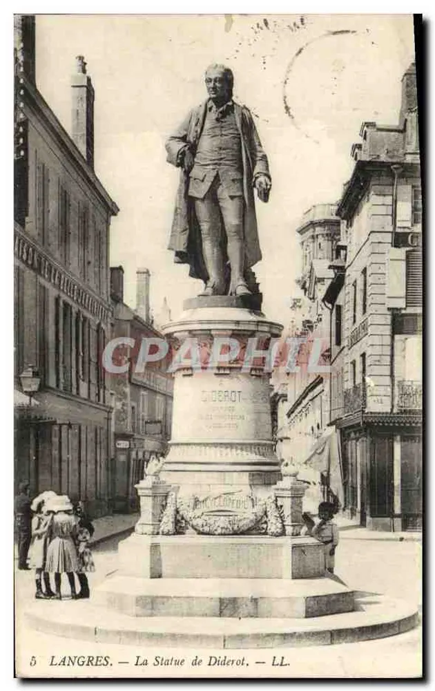 Langres — A Estátua de Diderot — LL. - Frente